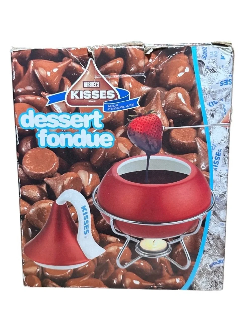 Hershey's Kisses Dessert Fondue - Red Fondue Pot